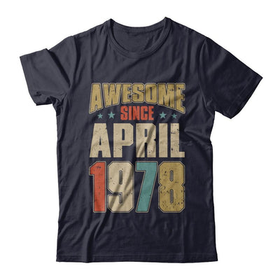 Vintage Retro Awesome Since April 1978 43th Birthday-T-Shirt & Hoodie-Premium T-Shirt-Midnight Navy