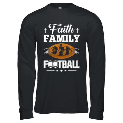 Faith Family Football-T-Shirt & Hoodie-Long Sleeve T-Shirt-Black