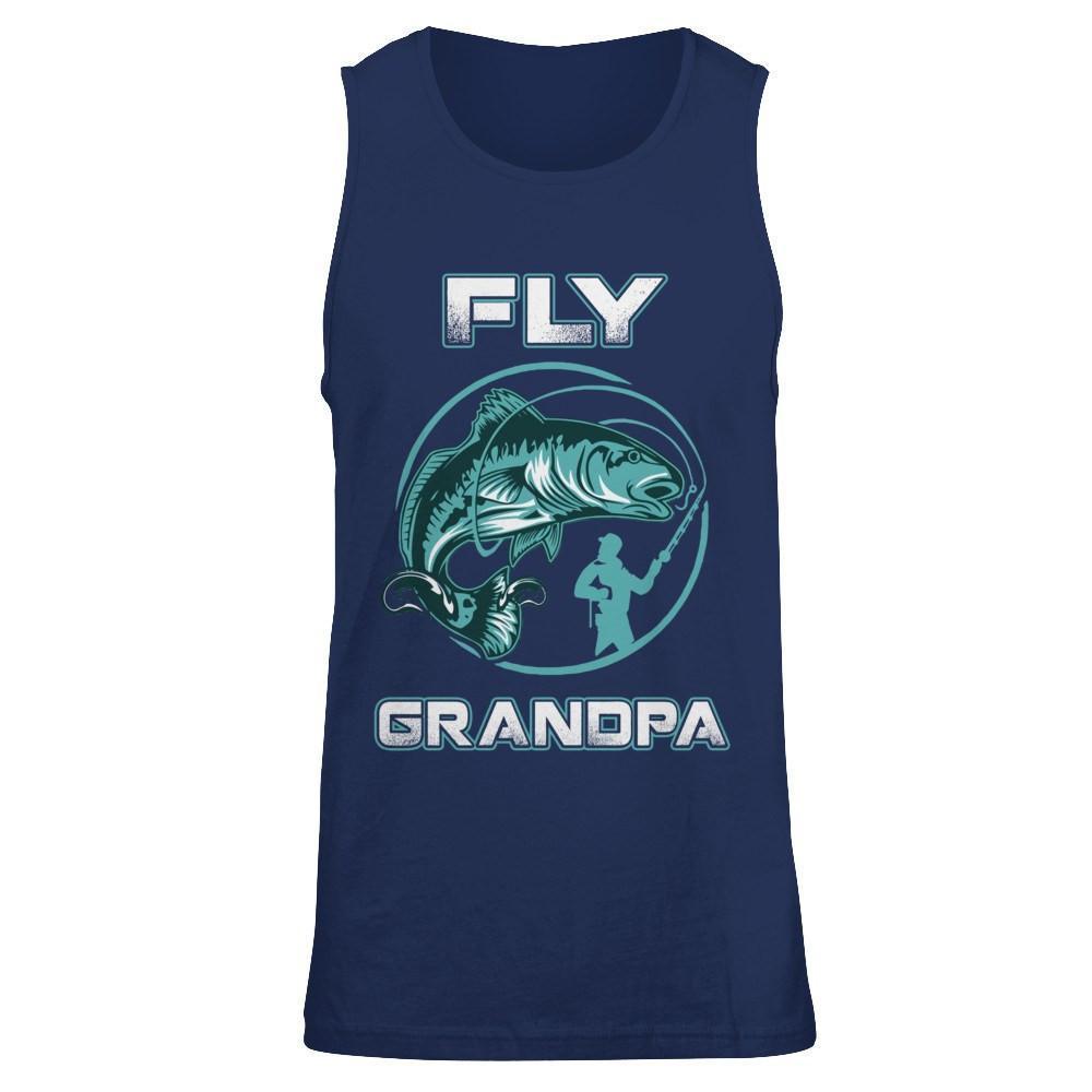 Fly Fishing Grandpa-T-Shirt & Hoodie-Unisex Tank-Navy