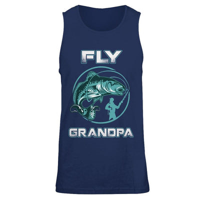 Fly Fishing Grandpa-T-Shirt & Hoodie-Unisex Tank-Navy