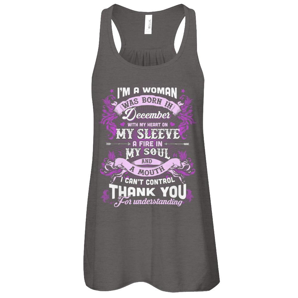 I'm A Woman Was Born In December With My Heart Birthday-T-Shirt & Tank Top-