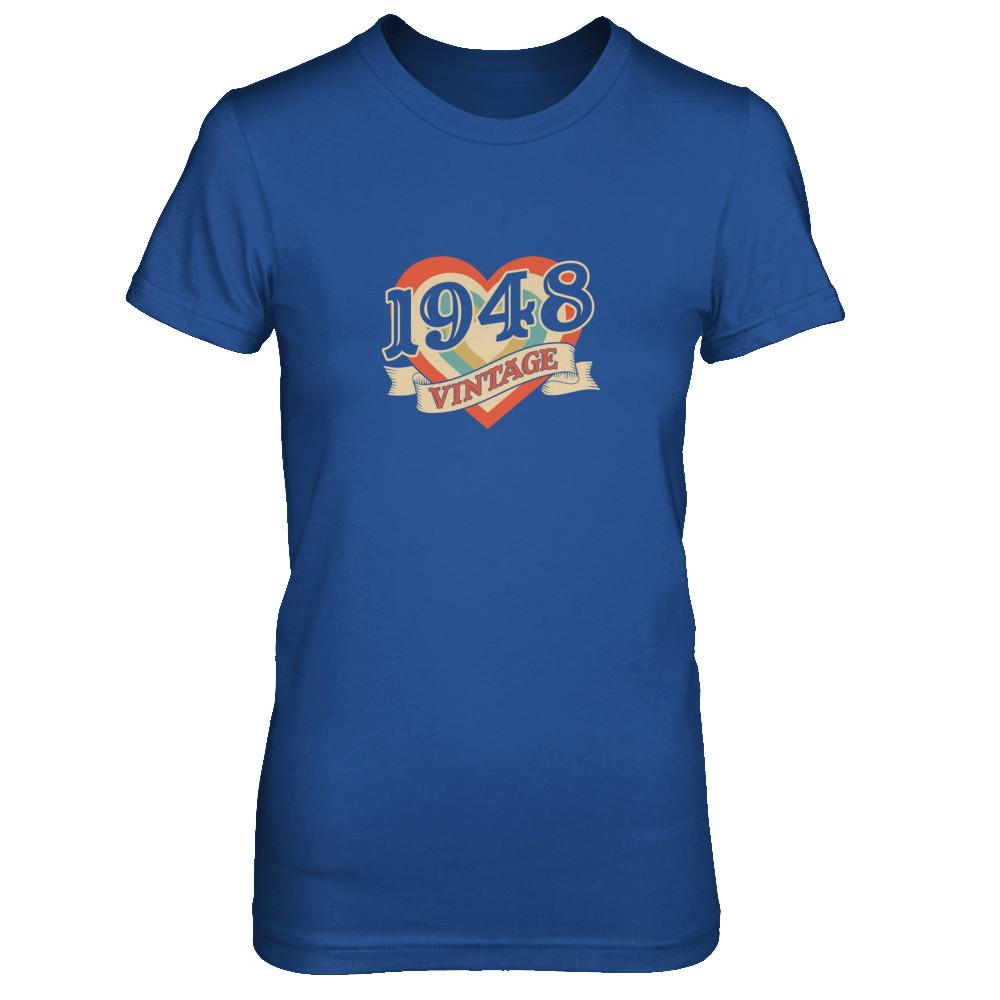 Vintage Retro Classic Heart Made In 1948-T-Shirt & Tank Top-Women's T-Shirt-Royal