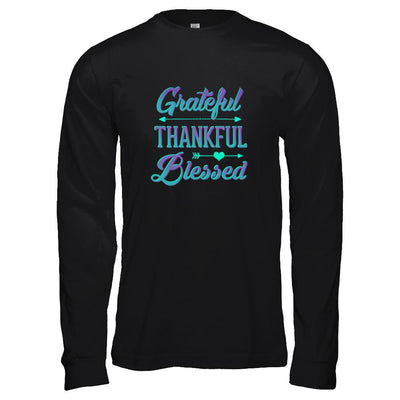 Grateful Thankful Blessed Thanksgiving-T-Shirt & Tank Top-Long Sleeve T-Shirt-Black