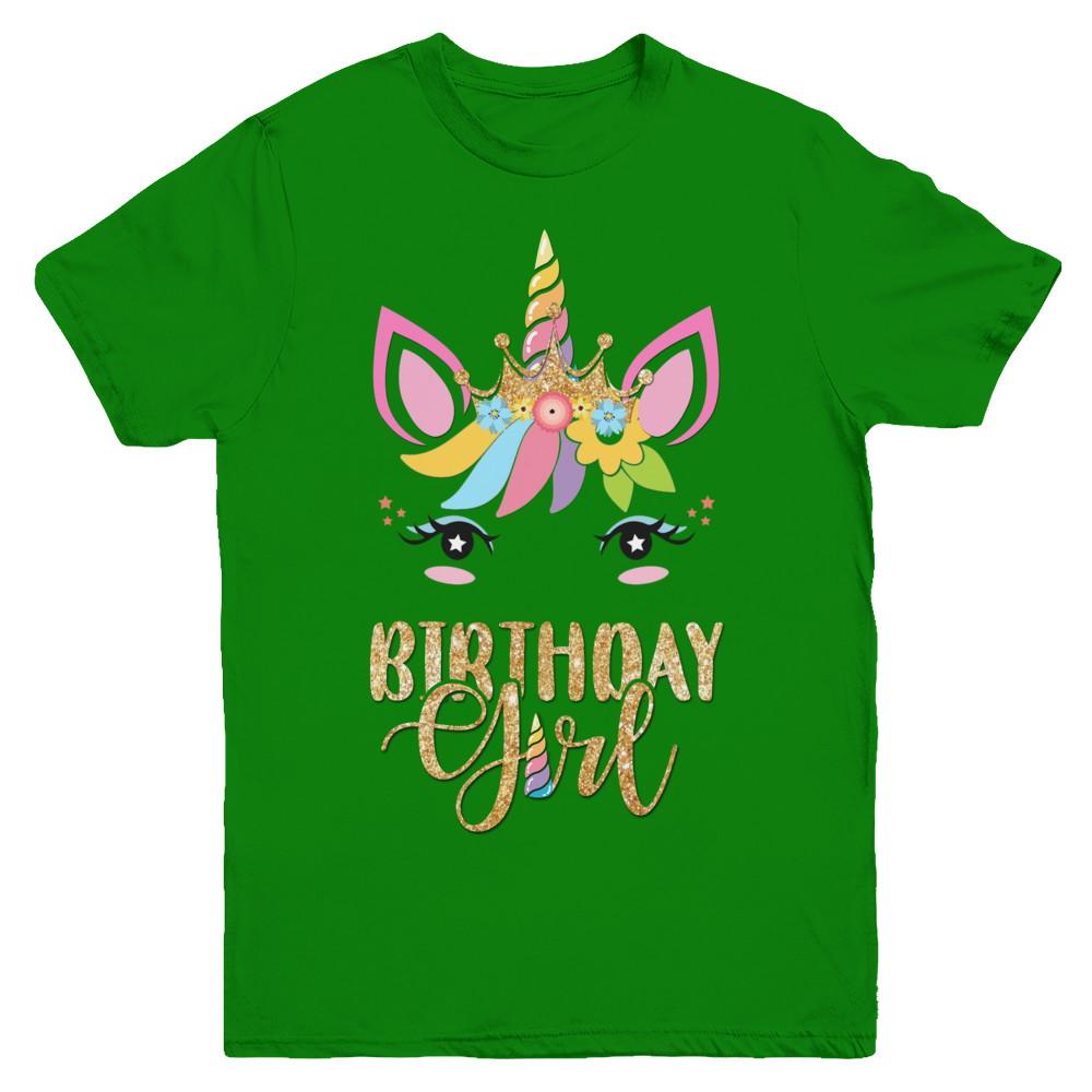 Cute Unicorn Girl Daughter Birthday Gift Youth-Youth Shirt-Youth T-Shirt-Irish Green