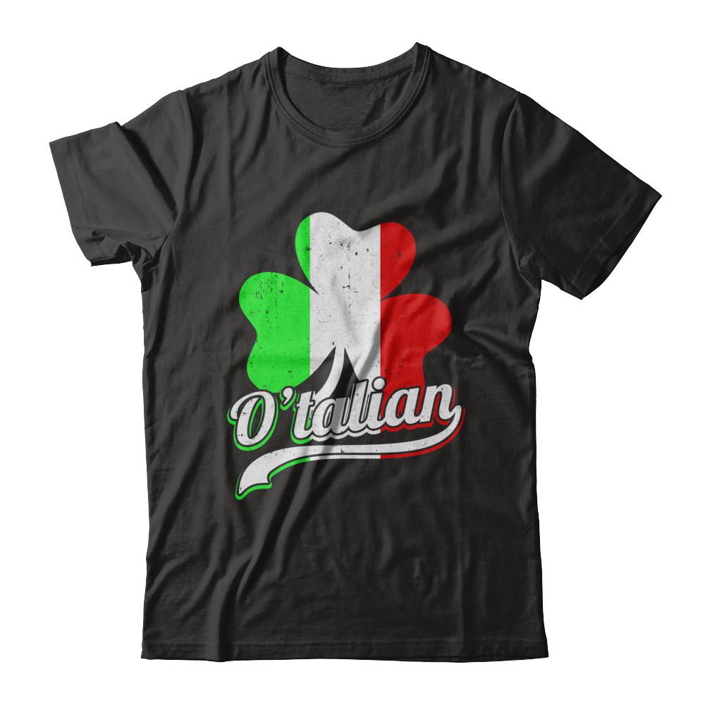 O'talian Italy Flag Italia Italian St Patricks Day-T-Shirt & Hoodie-Premium T-Shirt-Black