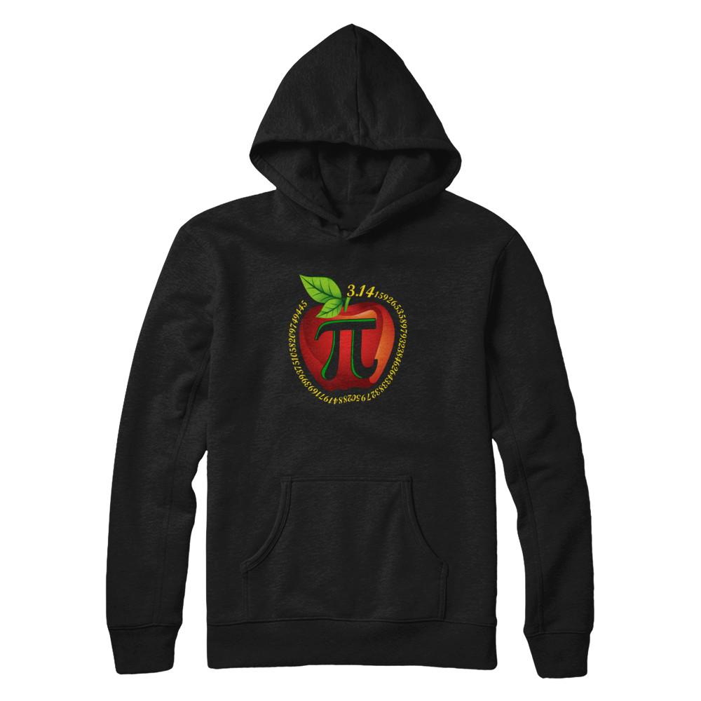 Teacher Apple Pi Math Happy Pi Day-T-Shirt & Hoodie-Pullover Hoodie-Black