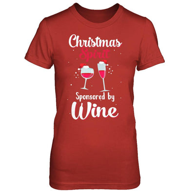 Holiday Party Christmas Spirit Sponsored By Wine-T-Shirt & Sweatshirt-Women's T-Shirt-Red