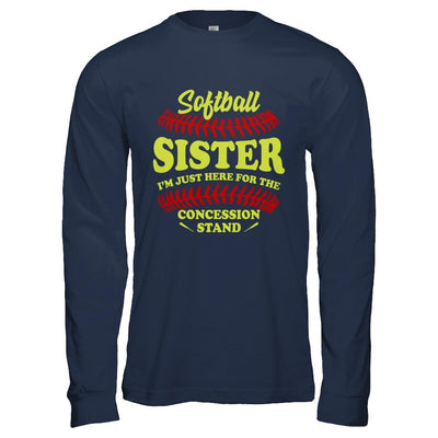 Softball Sister I'm Just Here For The Concession Stand-T-Shirt & Hoodie-Long Sleeve T-Shirt-Navy