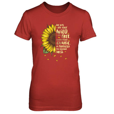 She Was Life Itself Wild And Free Vintage Sunflower-T-Shirt & Tank Top-Women's T-Shirt-Red