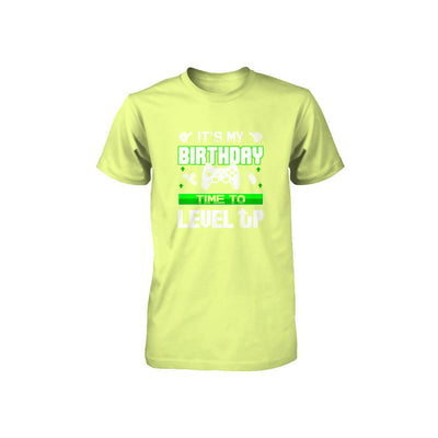It's My Birthday Time To Level Up Youth-Youth Shirt-Youth T-Shirt-Neon Yellow