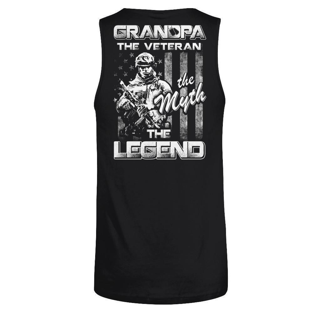 Grandpa The Veteran The Myth The Legend-T-Shirt & Hoodie-Unisex Tank-Black