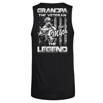 Grandpa The Veteran The Myth The Legend-T-Shirt & Hoodie-Unisex Tank-Black
