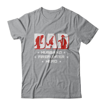 Dad Husband FIREFIGHTER Hero FireMan Fathers Day-T-Shirt & Hoodie-Classic T-Shirt-Sport Grey