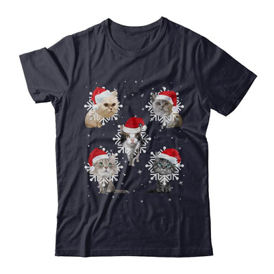 Cute Cat's Christmas Snowflakes Cat Claus-T-Shirt & Sweatshirt-Premium T-Shirt-Midnight Navy