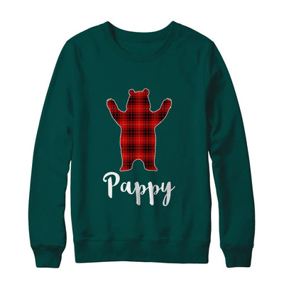 Red Pappy Bear Buffalo Plaid Family Christmas Pajamas-T-Shirt & Sweatshirt-Crewneck Sweatshirt-Deep Forest