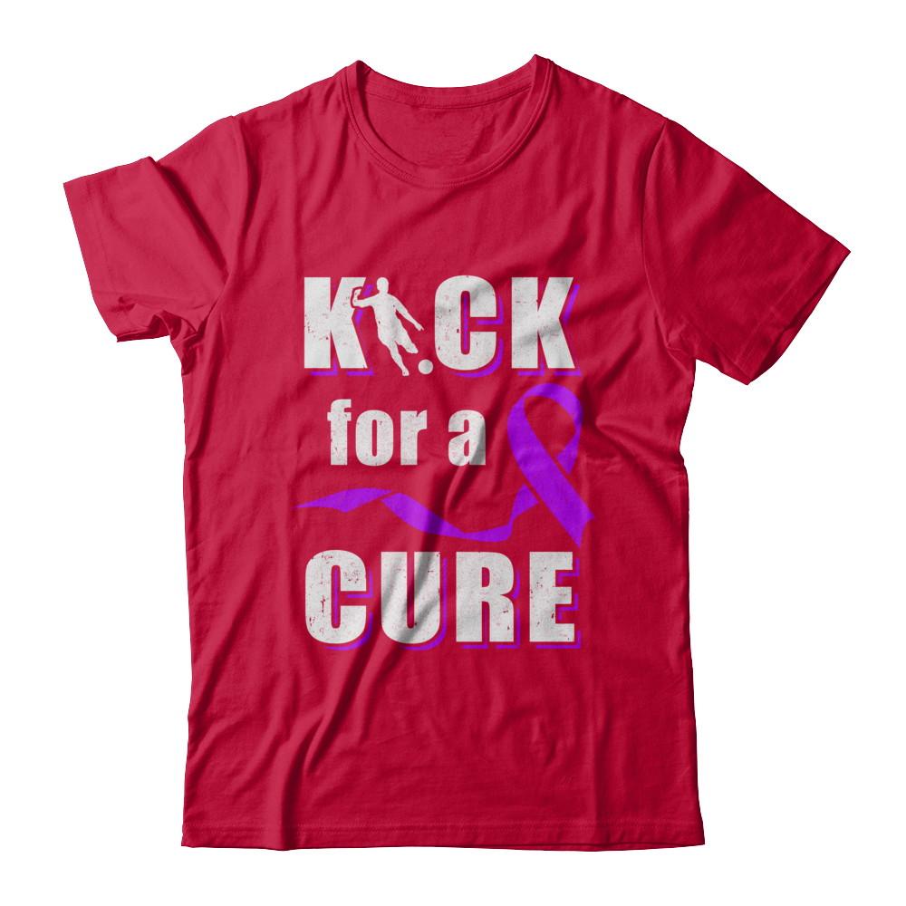 Kick For A Cure Soccer Alzheimers Pancreatic Lupus Awareness-T-Shirt & Hoodie-Classic T-Shirt-Red