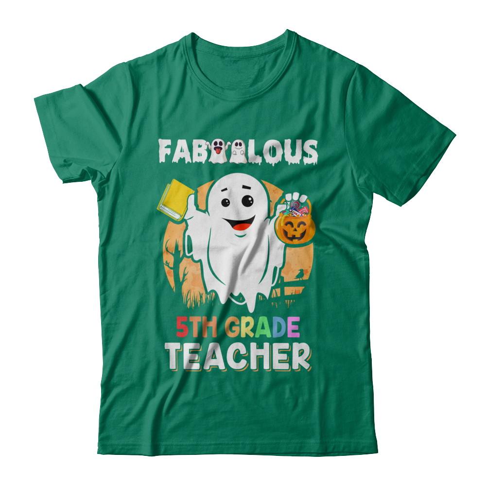 Faboolous Fabulous 5th Grade Teacher Halloween-T-Shirt & Hoodie-Classic T-Shirt-Kelly Green
