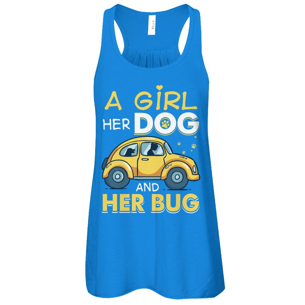 A Girl Her Dog And Her Bug-T-Shirt & Tank Top-Women's Flowy Racerback Tank-True Royal