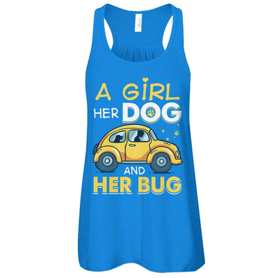 A Girl Her Dog And Her Bug-T-Shirt & Tank Top-Women's Flowy Racerback Tank-True Royal
