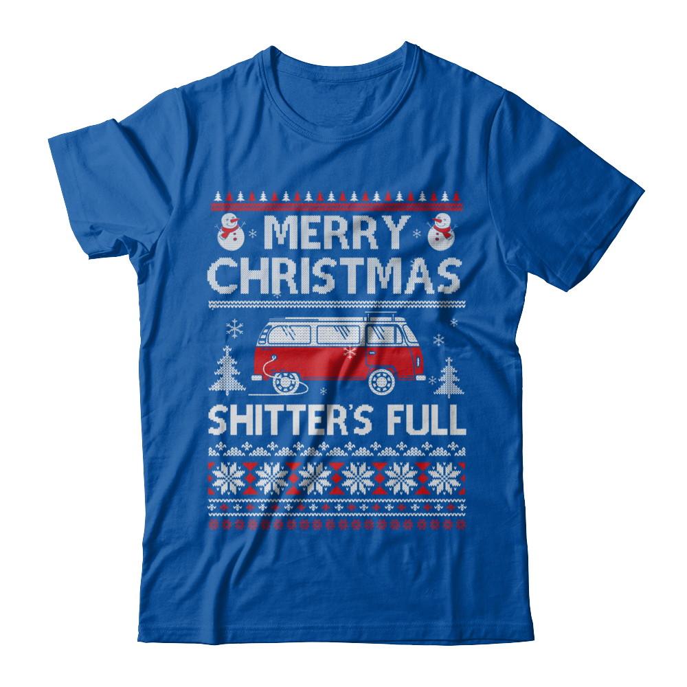 Merry Christmas Shitters Full Ugly Sweater-T-Shirt & Sweatshirt-Premium T-Shirt-Royal