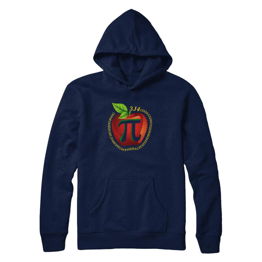 Teacher Apple Pi Math Happy Pi Day-T-Shirt & Hoodie-Pullover Hoodie-Navy