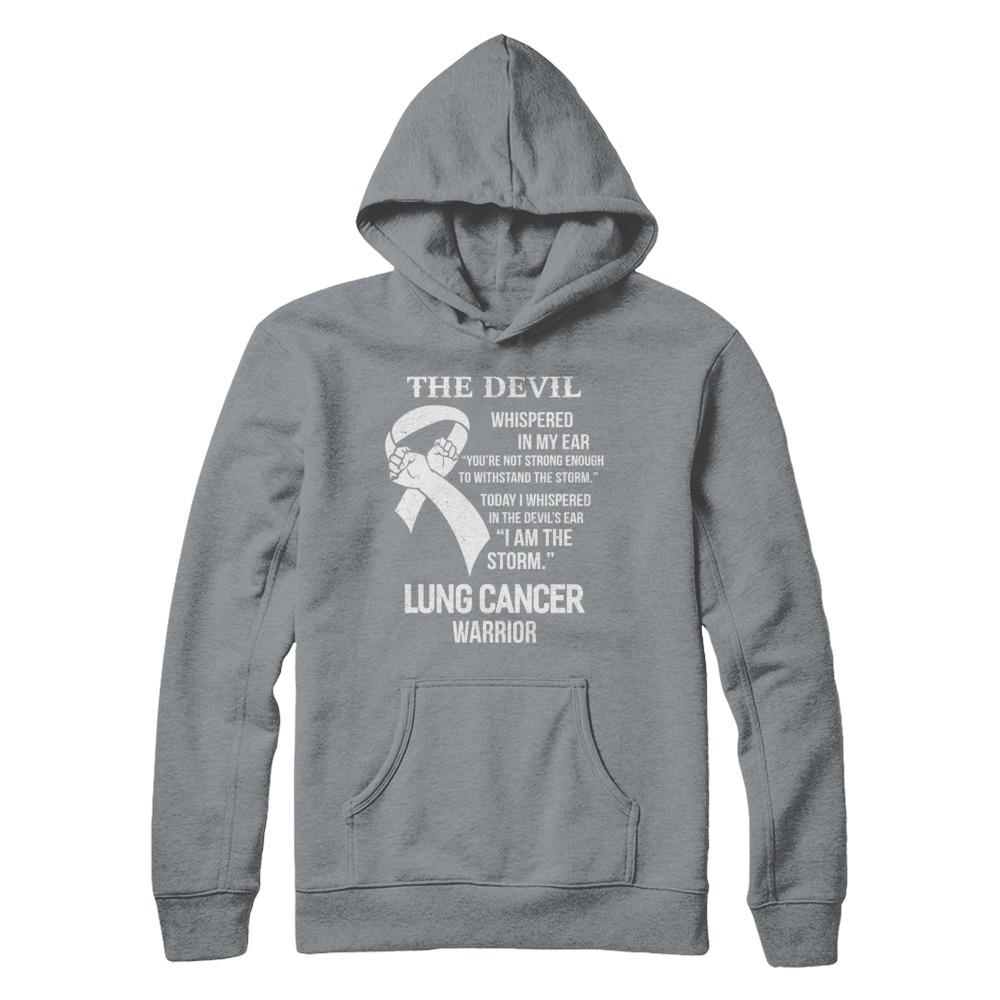 I Am The Storm Support Lung Cancer Warrior Gift-T-Shirt & Hoodie-Pullover Hoodie-Light Steel