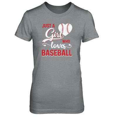 Just A Girl Who Loves Baseball-T-Shirt & Tank Top-Women's T-Shirt-Sport Grey