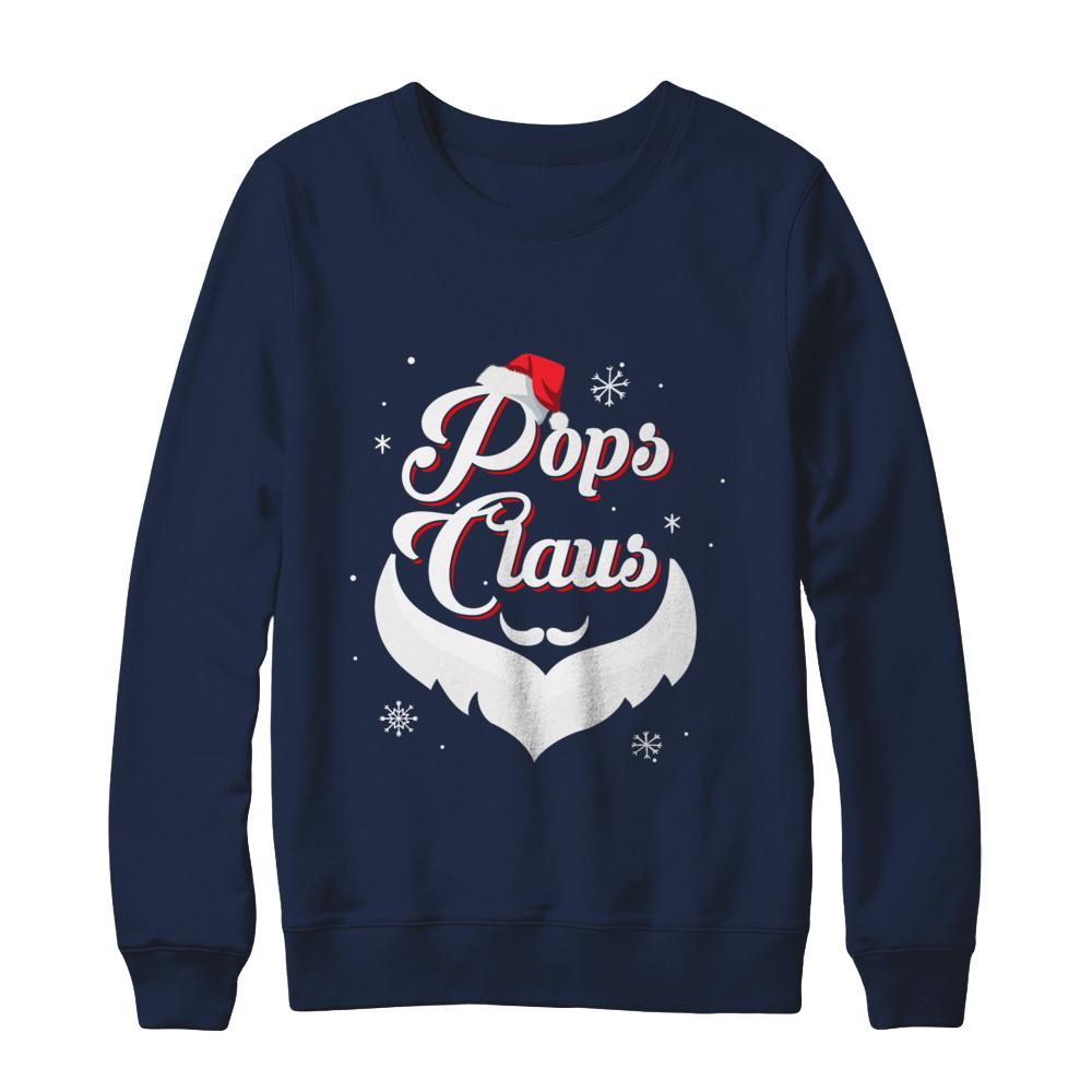 Santa Beard Matching Christmas Pajamas Pops Claus-T-Shirt & Sweatshirt-Crewneck Sweatshirt-Navy