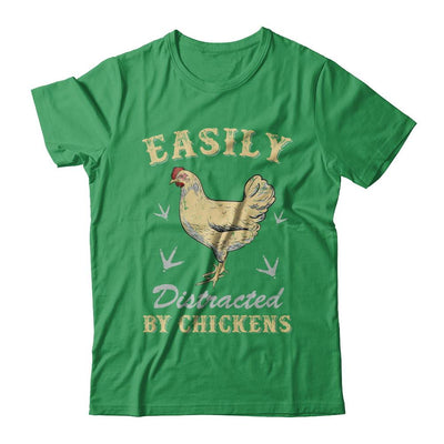 Easily Distracted By Chickens Farmers-T-Shirt & Hoodie-Premium T-Shirt-Kelly Green