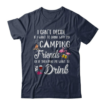 I Want To Drink With My Camping Friends Flamingo-T-Shirt & Hoodie-Classic T-Shirt-Navy