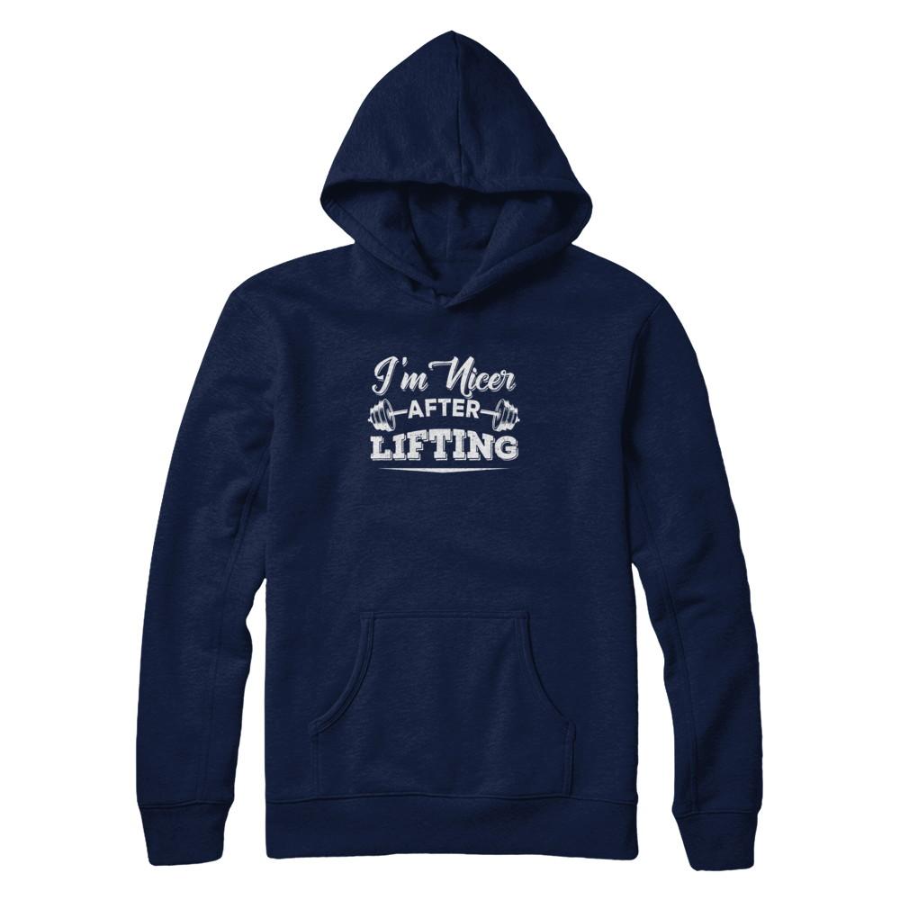 I'm Nicer After Lifting-T-Shirt & Tank Top-Pullover Hoodie-Navy
