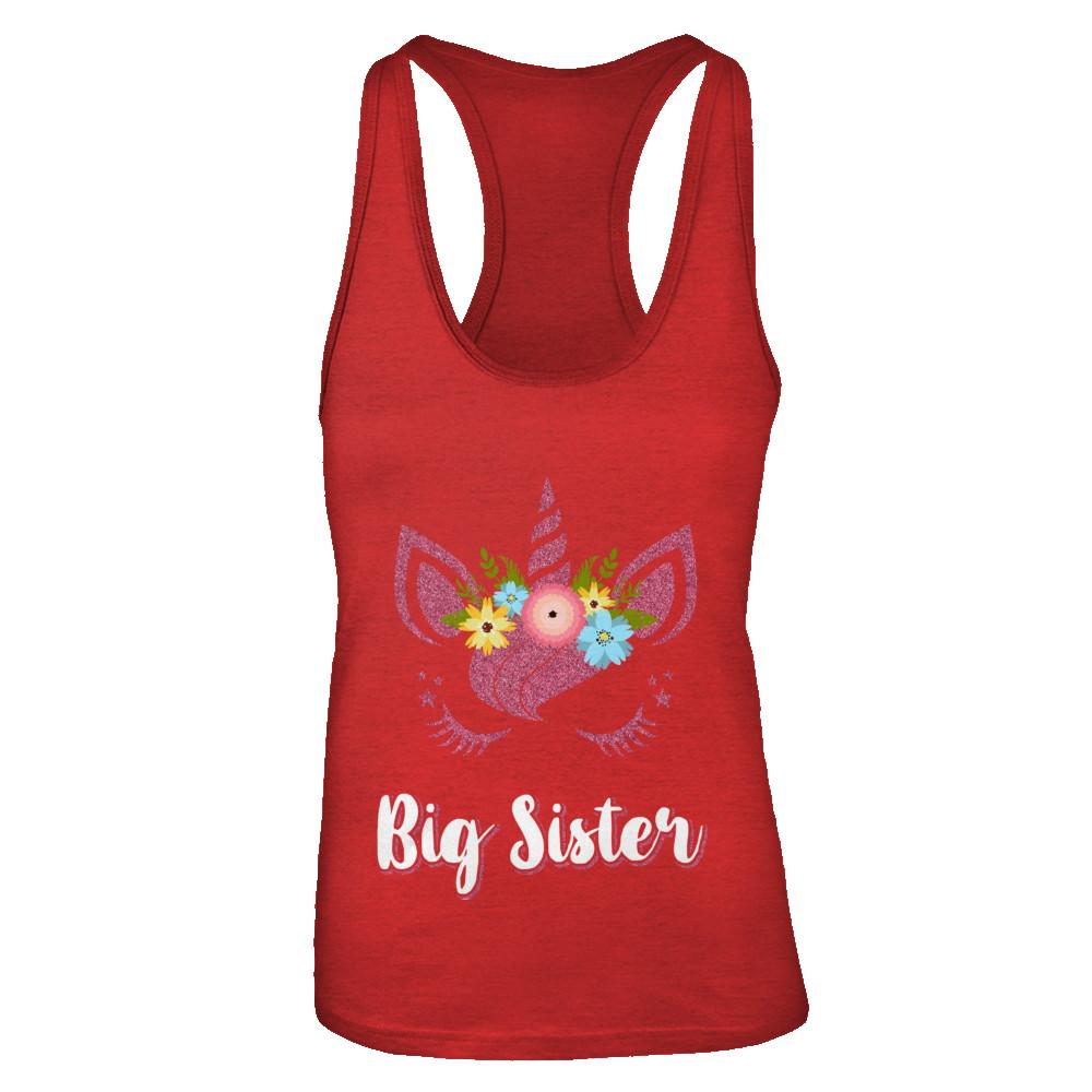 Unicorn Big Sister I'm Going To Be A Big Sister-T-Shirt & Tank Top-Women's Ideal Racerback Tank-Red