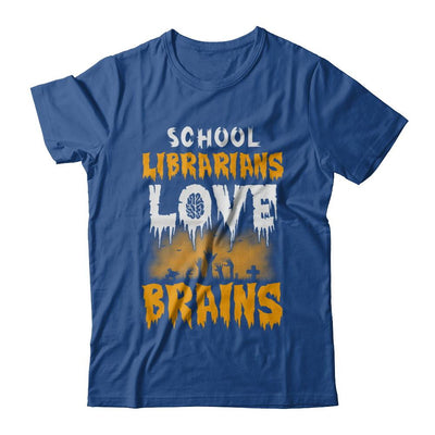 School Librarians Love Brains Halloween Costume-T-Shirt & Hoodie-Classic T-Shirt-Royal