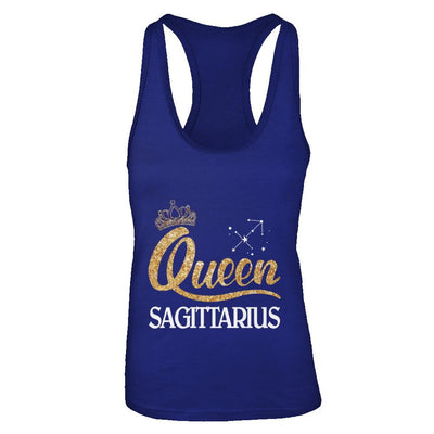 Queen Sagittarius Zodiac November December Birthday Gift-T-Shirt & Tank Top-Women's Ideal Racerback Tank-Royal