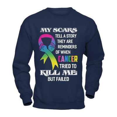 Cancer Survivors They Are Reminders Of When Cancer Tried To Kill Me-T-Shirt & Hoodie-Crewneck Sweatshirt-Navy