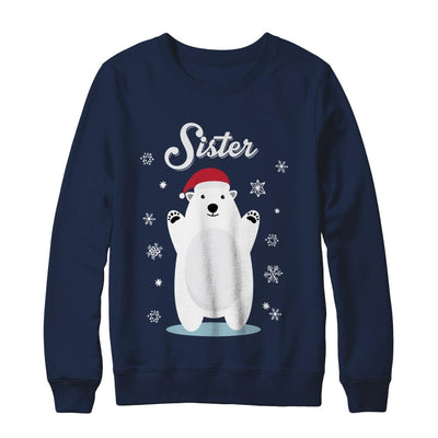Sister Bear Christmas Santa Pajamas-T-Shirt & Sweatshirt-Crewneck Sweatshirt-Navy