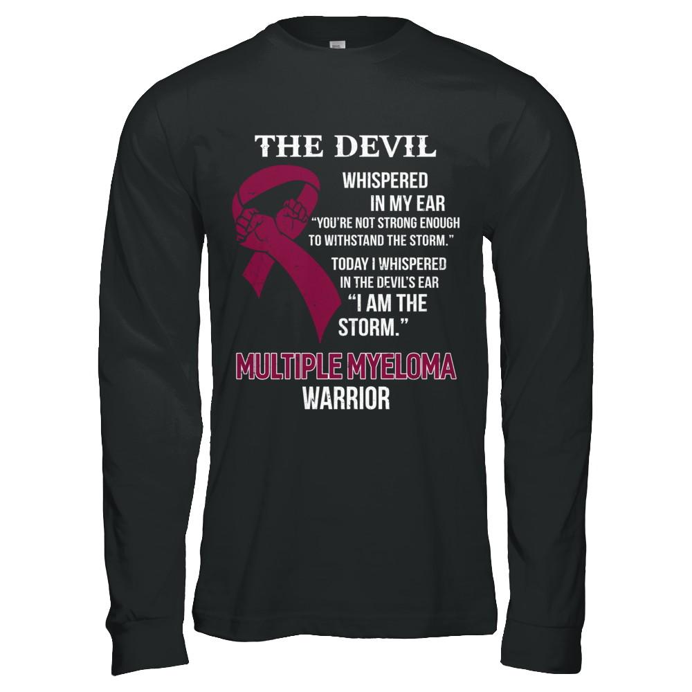 I Am The Storm Support Multiple Myeloma Awareness Warrior Gift-T-Shirt & Hoodie-Long Sleeve T-Shirt-Black