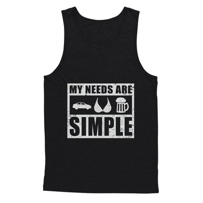 My Needs Are Simple Car Boobs Beer-T-Shirt & Hoodie-Unisex Tank-Black