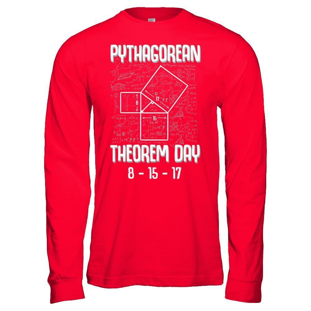 Pythagorean Theorem Day 8-15-17-T-Shirt & Hoodie-Long Sleeve T-Shirt-Red