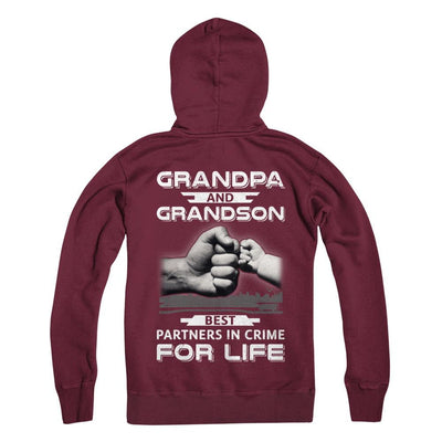 Grandpa And Grandson Best Partners In Crime For Life-T-Shirt & Hoodie-Pullover Hoodie-Maroon