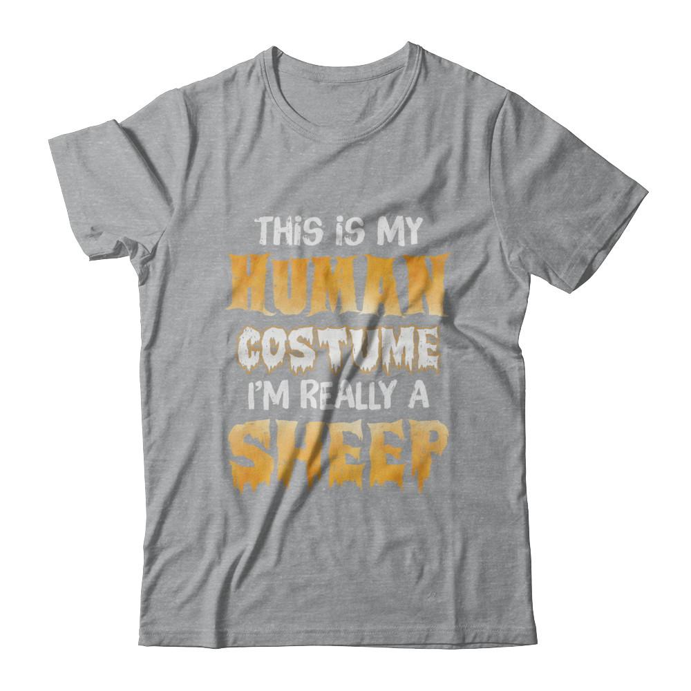 This Is My Human Costume Sheep Halloween-T-Shirt & Hoodie-Classic T-Shirt-Sport Grey