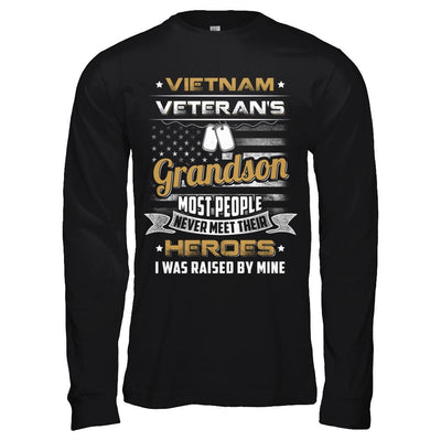 Vietnam Veteran's Grandson I Was Raised By Mine-T-Shirt & Hoodie-Long Sleeve T-Shirt-Black