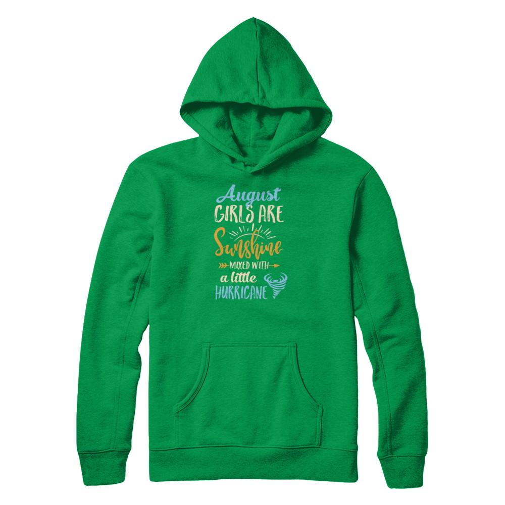 August Girls Birthday Sunshine Mixed Little Hurricane-T-Shirt & Tank Top-Pullover Hoodie-Irish Green