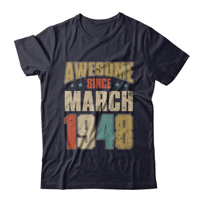 Vintage Retro Awesome Since March 1948 73th Birthday-T-Shirt & Hoodie-Premium T-Shirt-Midnight Navy