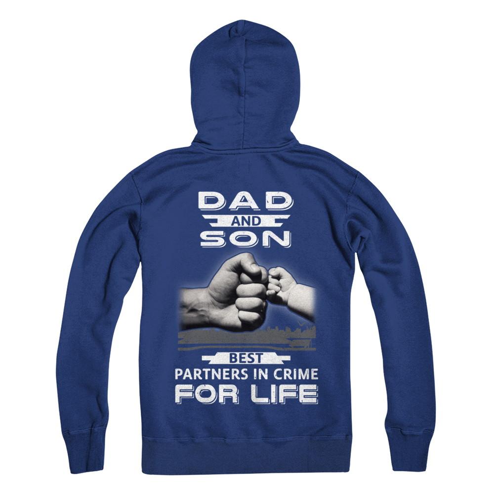 Dad And Son Best Partners In Crime For Life-T-Shirt & Hoodie-Pullover Hoodie-Deep Royal