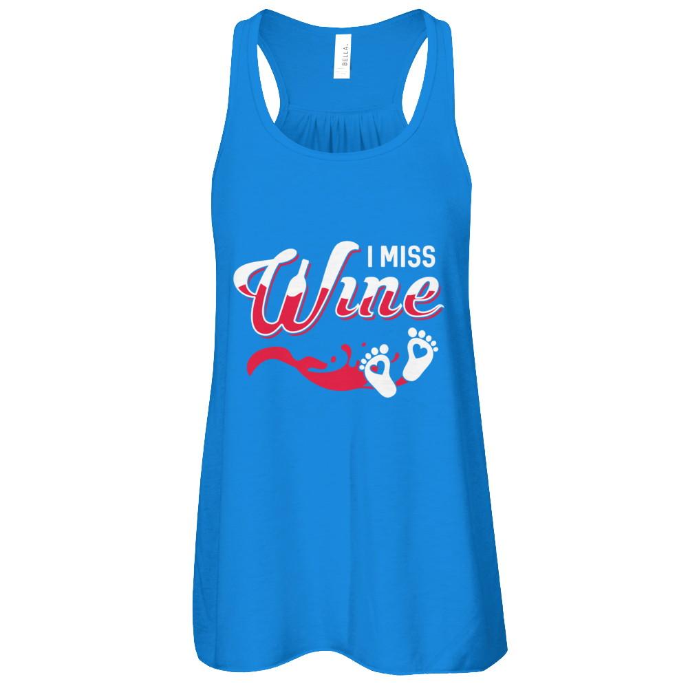 I Miss Wine Pregnancy Bump Mommy-T-Shirt & Tank Top-Women's Flowy Racerback Tank-True Royal