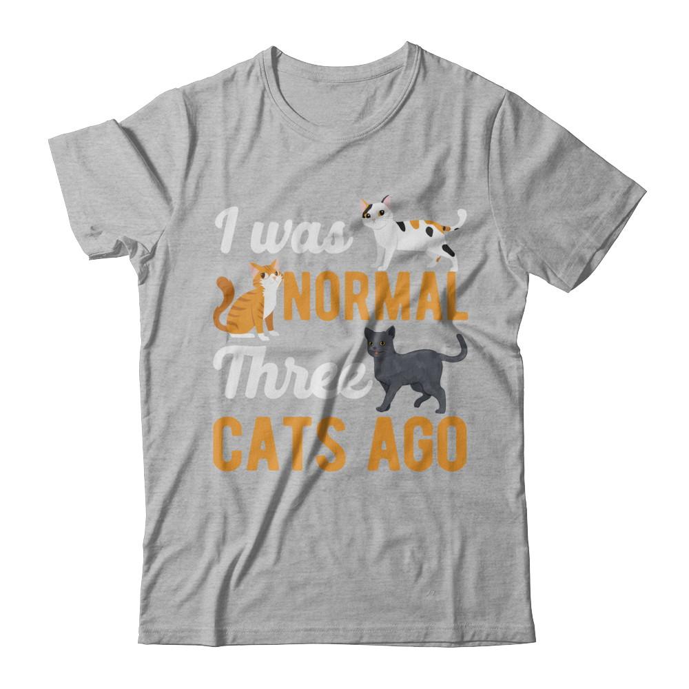 I Was Normal 3 Cats Ago-T-Shirt & Hoodie-Premium T-Shirt-Heather Gray