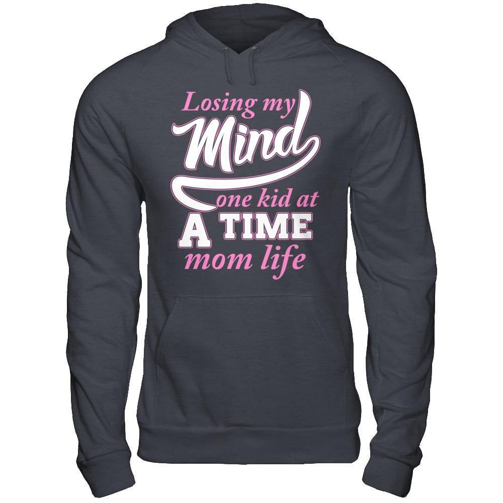 Losing My Mind One Kid At A Time Mom Life-T-Shirt & Hoodie-Pullover Hoodie-Dark Heather
