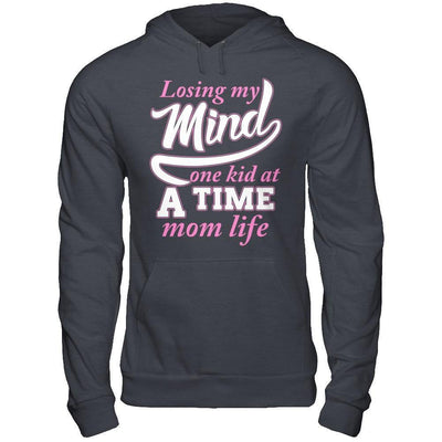 Losing My Mind One Kid At A Time Mom Life-T-Shirt & Hoodie-Pullover Hoodie-Dark Heather