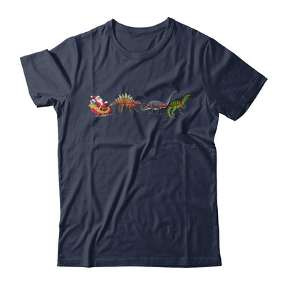 Xmas Cool Santa Sleigh Dinosaur Christmas Gift-T-Shirt & Sweatshirt-Classic T-Shirt-Navy